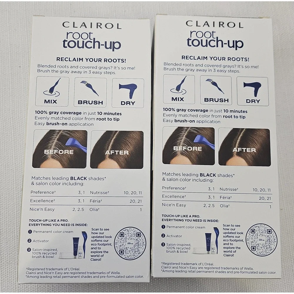 Clairol Root Touch Up Colorblend Permanent Hair Dye Black Shades 2‎ Applications
